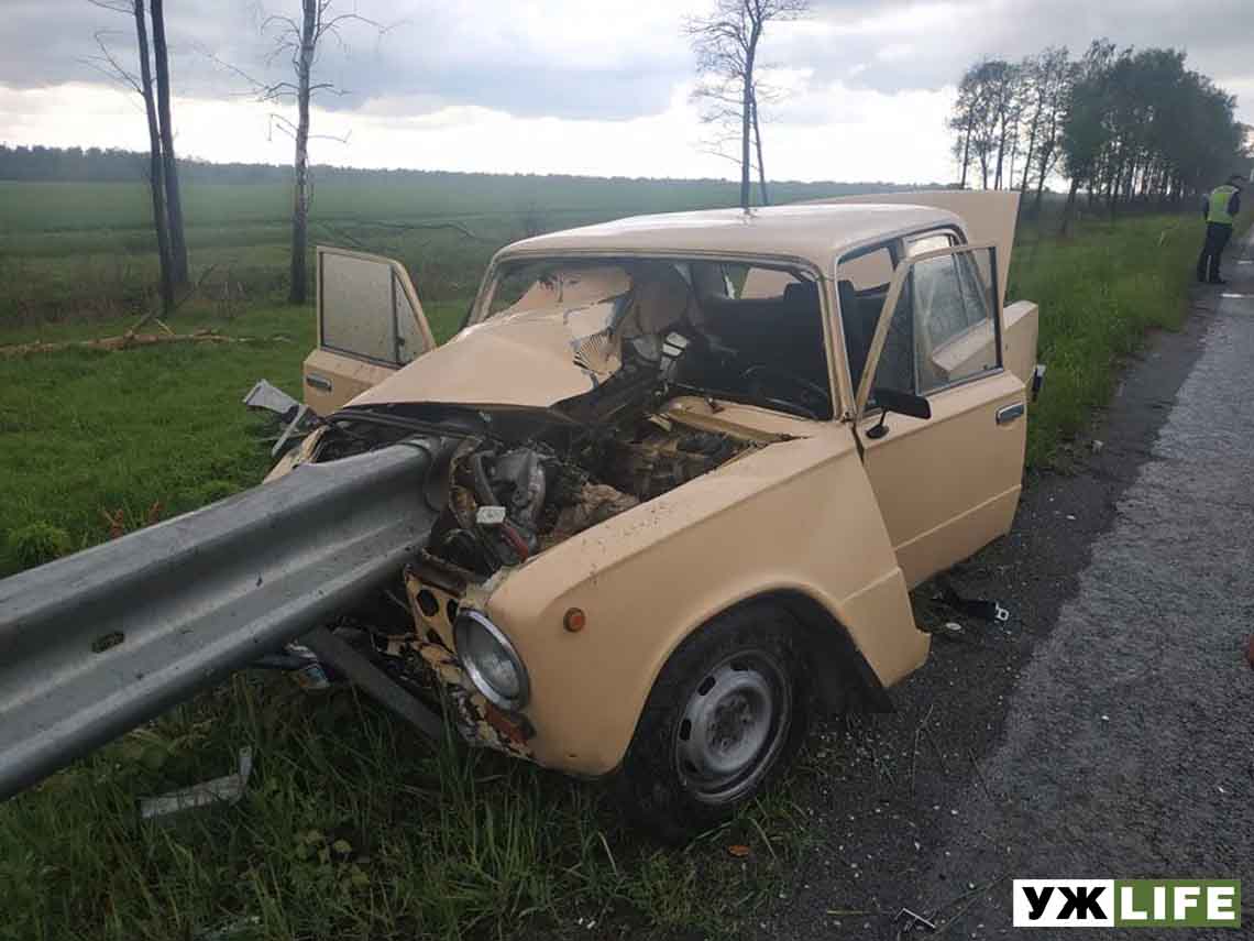 На трасі Київ-Чоп у Житомирській області відбійник наскрізь прошив «копійку»: водій відбувся подряпинами (ФОТО)