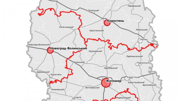 На Житомирщині буде чотири райони – Мінрегіон