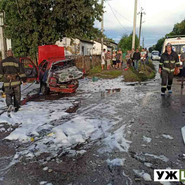 У Малині після ДТП спалахнув автомобіль: рятувальники деблокувати з машини жінку, на якій горіли одяг та волосся (ФОТО)