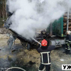 На трасі в Овруцькому районі загорілась вантажівка, у причепі була деревина (ФОТО)