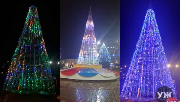 Коростенська ялинка засяяла 3D ілюмінацією