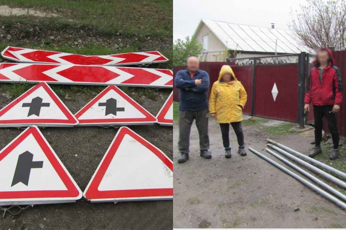 Біля села Житомирської області молодики викрали понад десяток дорожніх знаків